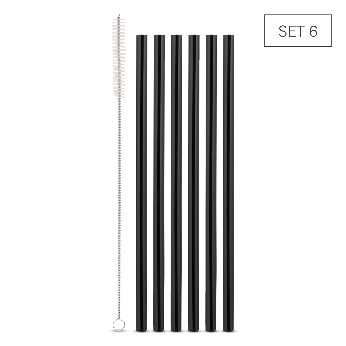 Trinkhalme Glas schwarz für Smoothies -