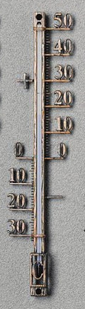 Hauswandthermometer, 42 cm, Metall schwa