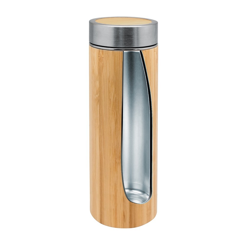 doppelwandige Termo Trinkflasche Bambus