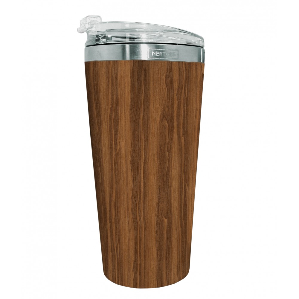 Thermosflasche / Thermosbecher, 5dl Holz-Dekor