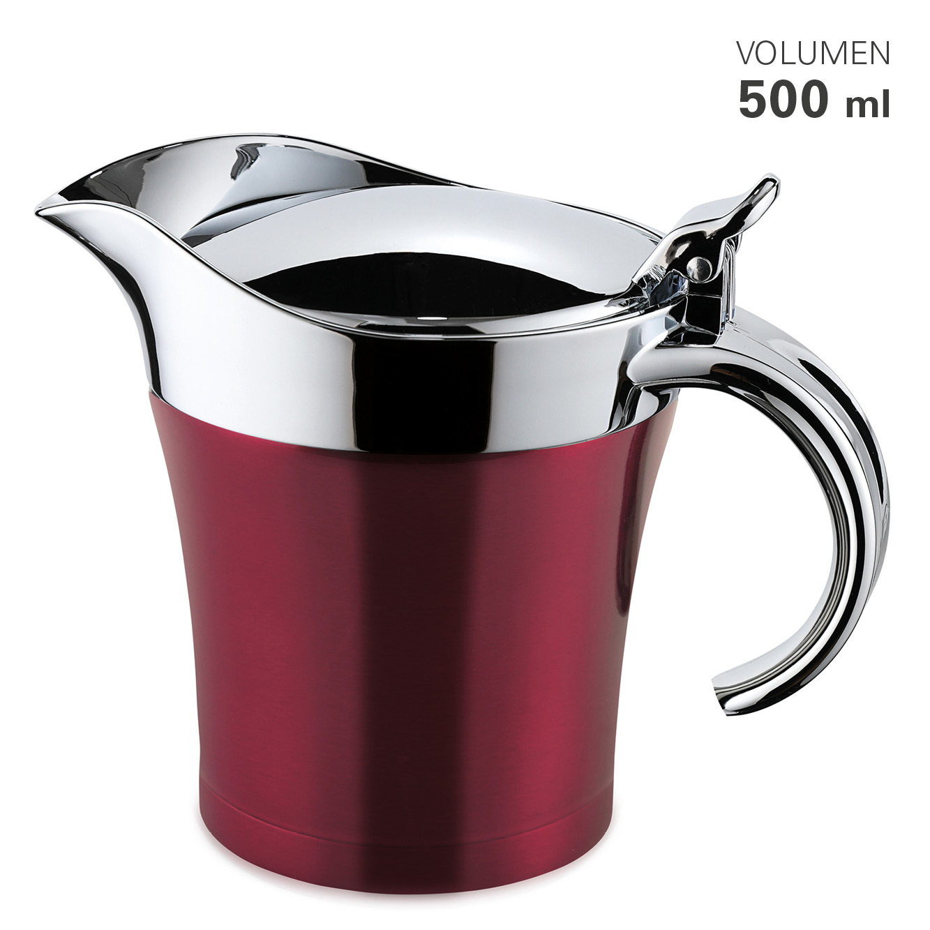 Thermosauciere rot  H 12 cm, Vol 500 ml