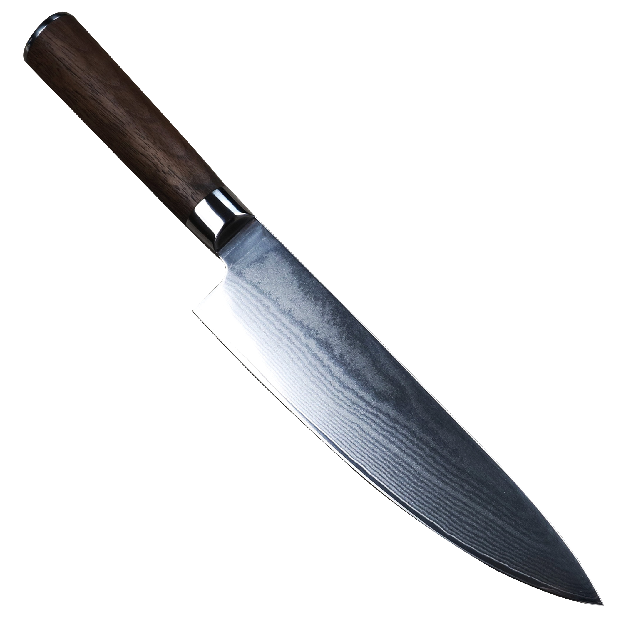 Koch Messer Damascus mit Walnuss Griff